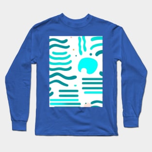 Oceanic wave pattern for ocean sea lovers -colorful design Long Sleeve T-Shirt